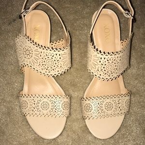 Beige wedges